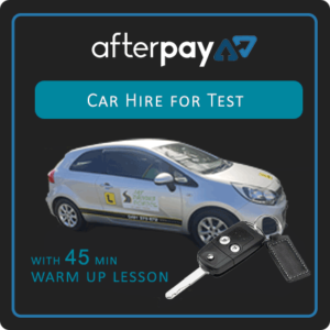 Afterpay Car Hire for Test and 45 Min Warm up Lesson